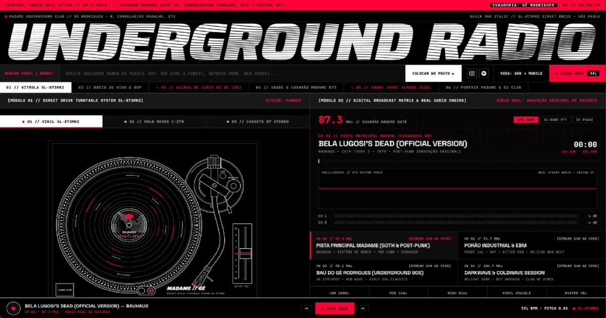 Underground Radio 87.3 MHz — O Melhor da Música Underground: Post-Punk, Gothic Music, EBM
